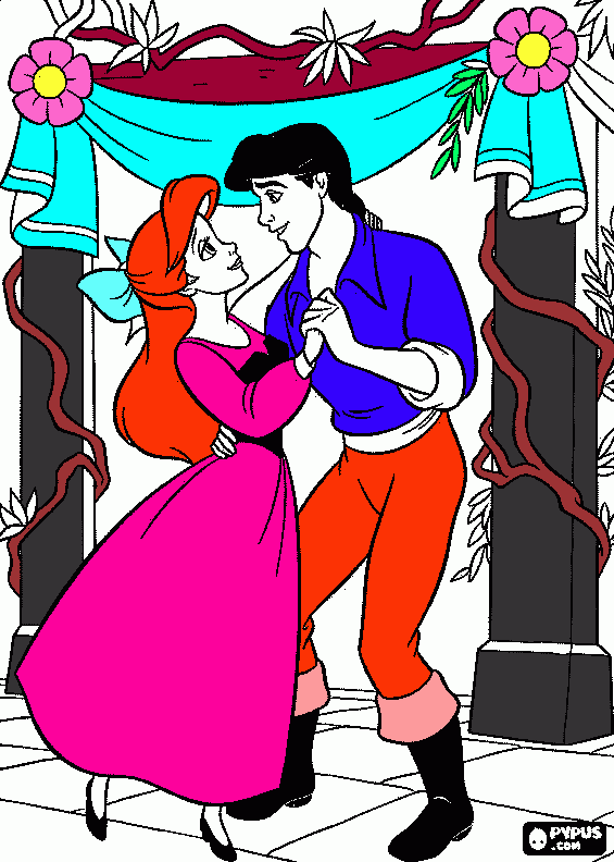 aril y eric para colorear