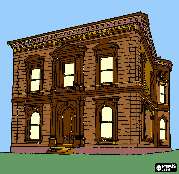 artistica edificio neoclásico para colorear