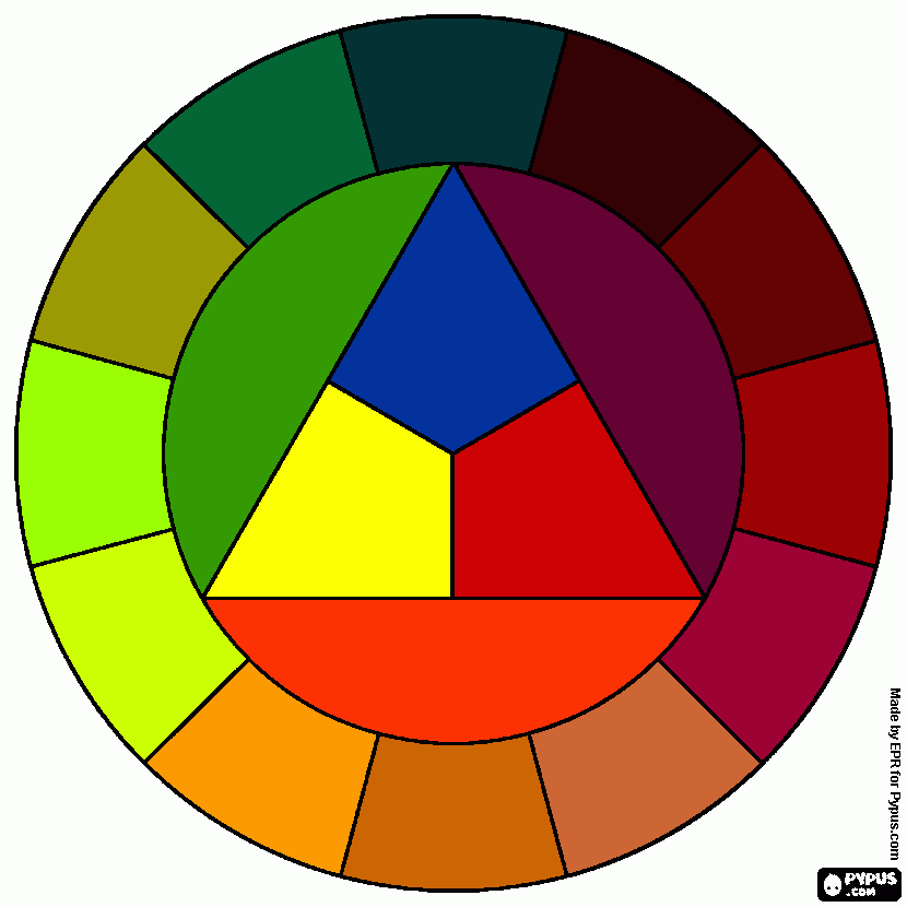 artistica, un círculo cromático para colorear