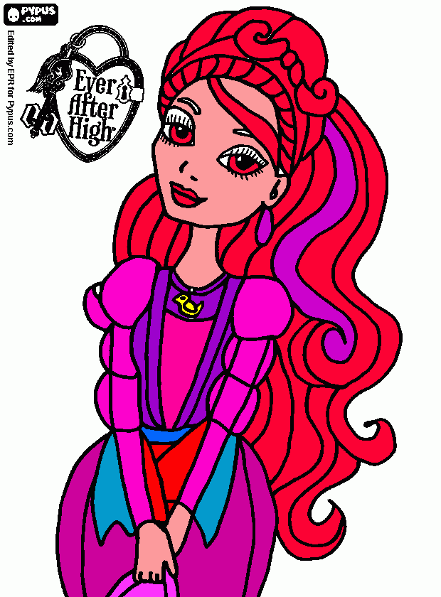 ashlin  ella   hija de  cenicienta para colorear