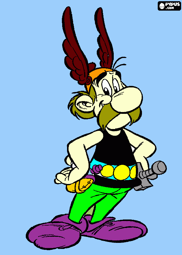 Asterix el galo y amigo de Obelix. para colorear