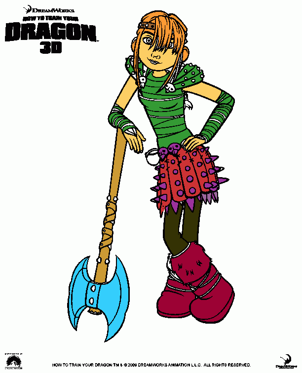 Astrid enamorada de Hipo para colorear