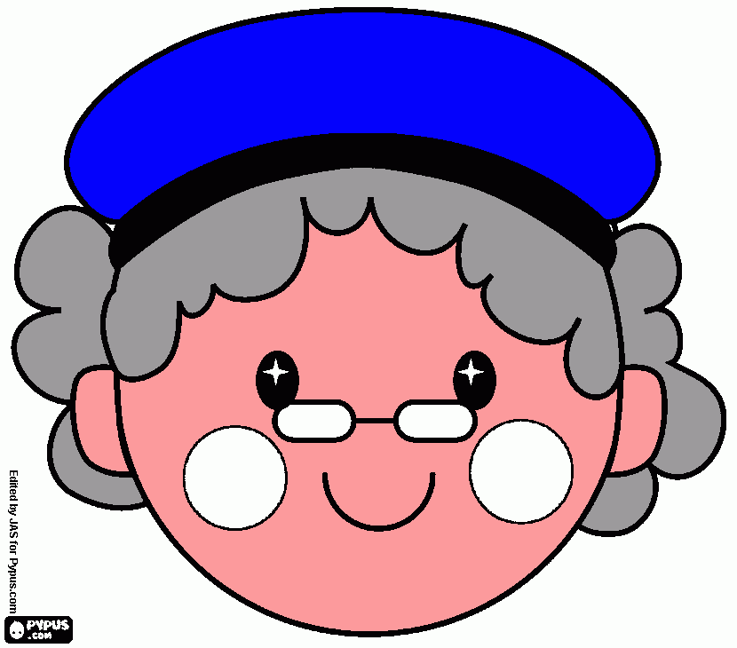 Astua, dibujo de la cara de la abuelita para colorear