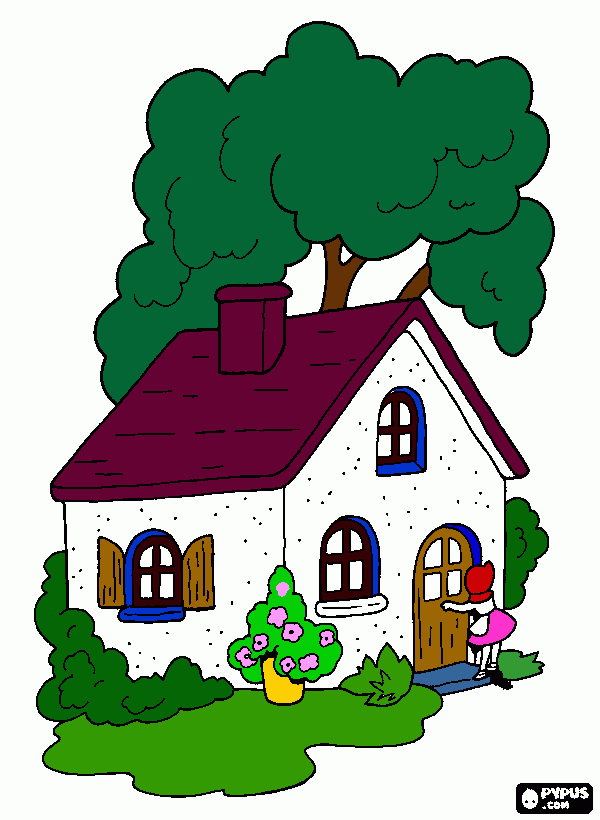 Astua, dibujo de la casita de la abuelita para colorear