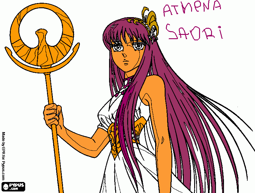 athena saori para colorear