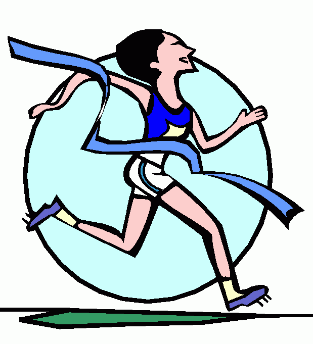 Atleta ganando una carrera para colorear