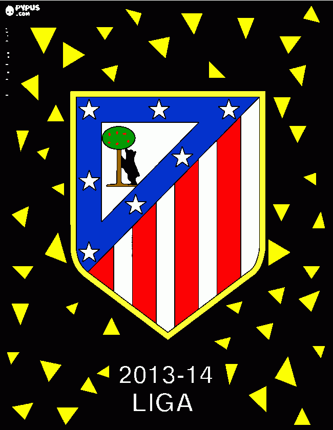 Atlético de Madrid campeón de Liga 13-14 para colorear