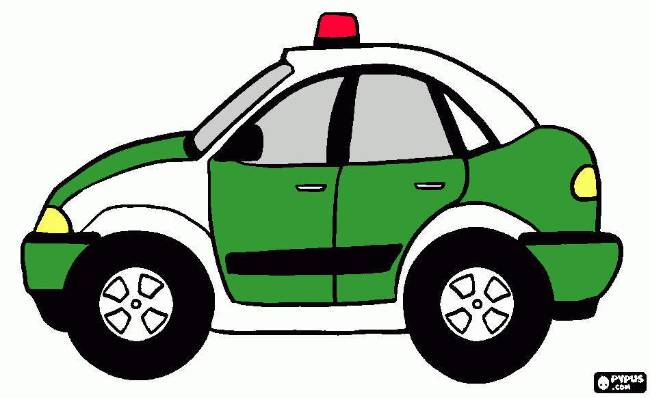 auto carabinero para colorear