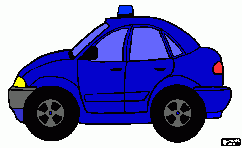  auto de policia azul para colorear