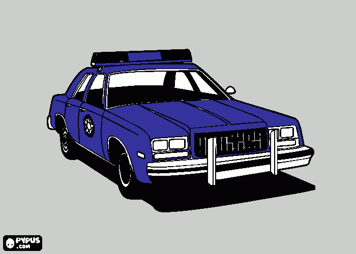 auto policia para colorear