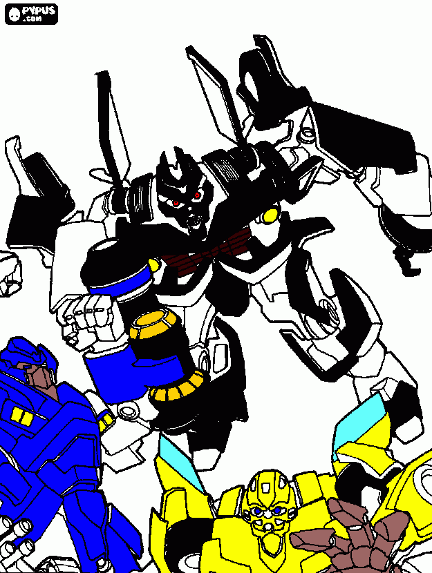 autobots vs desepticons para colorear