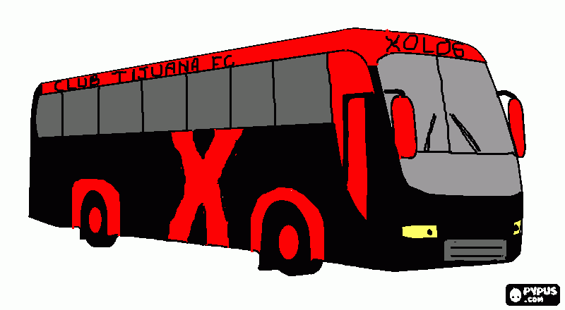 Autobus de Club Tijuana Xoloitzcuintles de Caliente para colorear