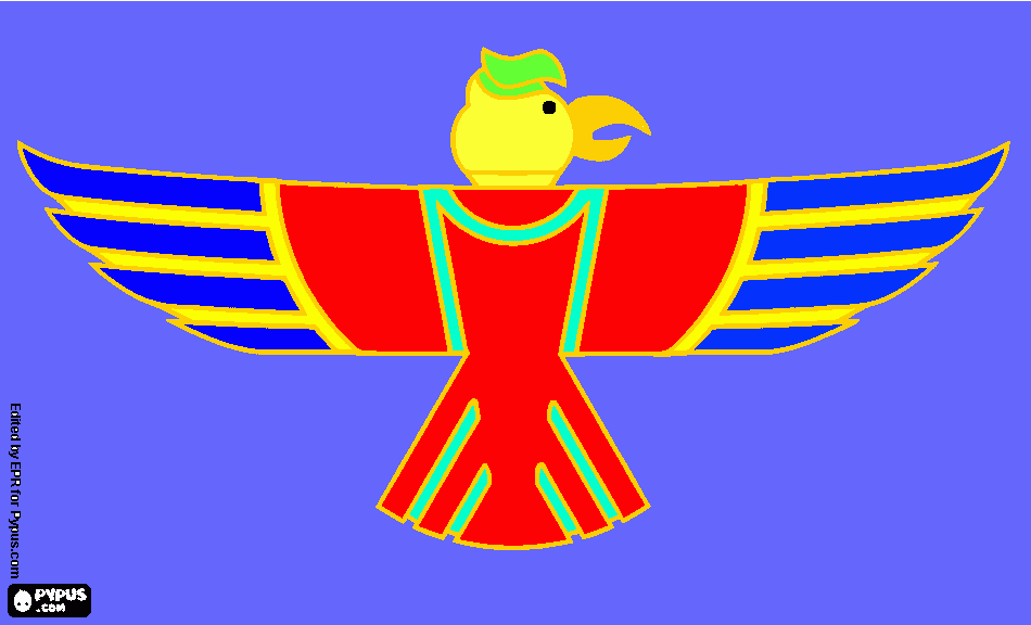 ave dorada para colorear