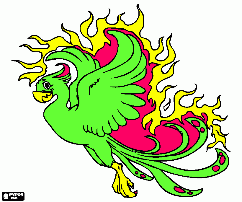 ave fenix muy lindo informatica para colorear