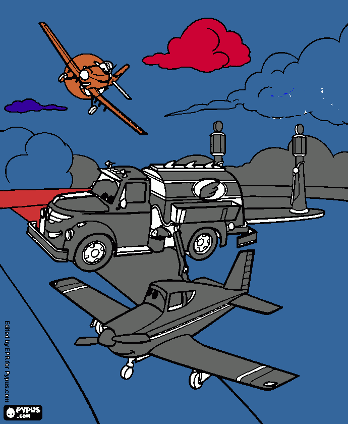 aviones 2 para colorear