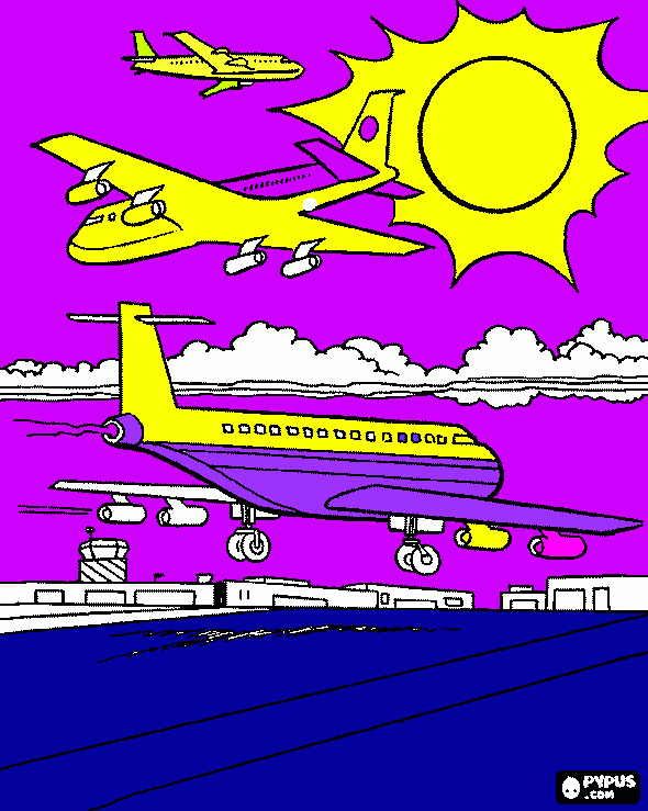 Aviones chulos para colorear