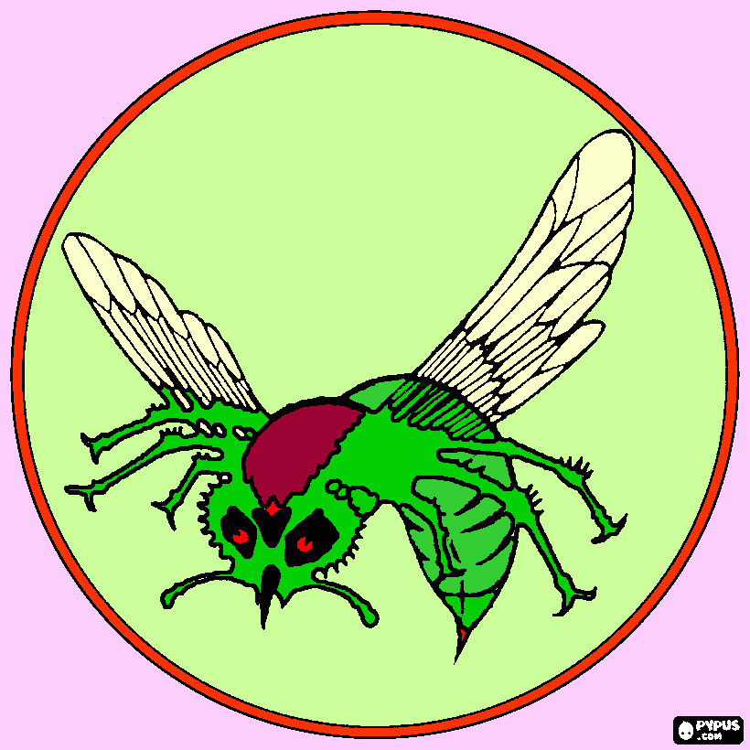 avispon verde para colorear