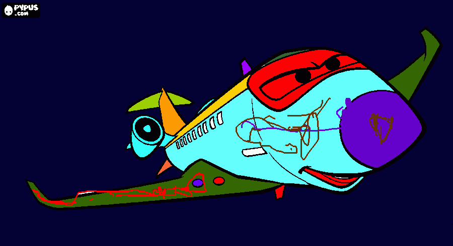 avión cars 2 para colorear