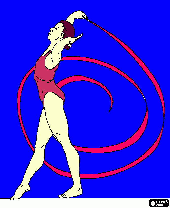 bailarina con cinta para colorear