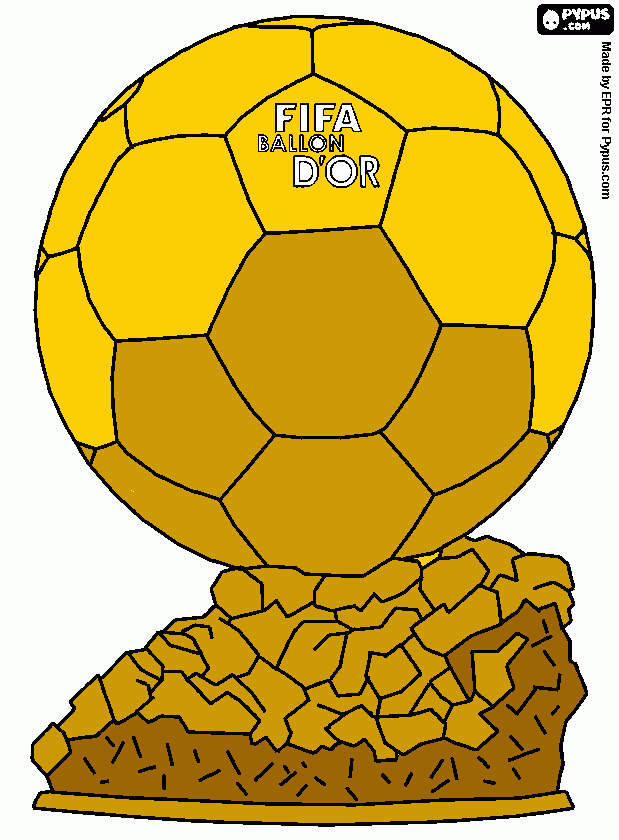 balón de oro, el trofeo para colorear