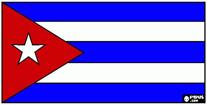 bandera cubana para colorear
