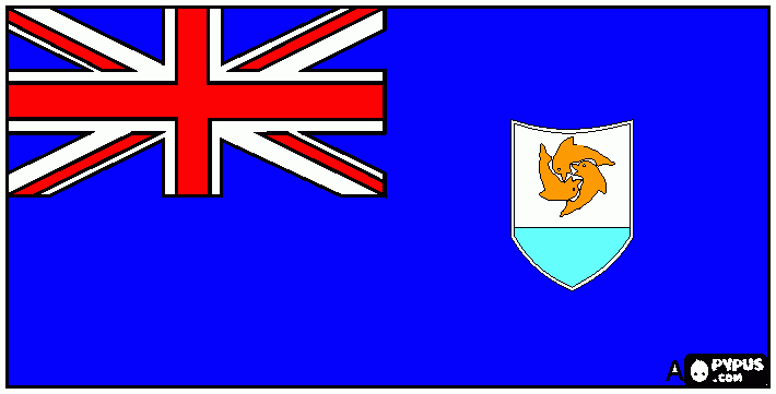 bandera de anguila para colorear