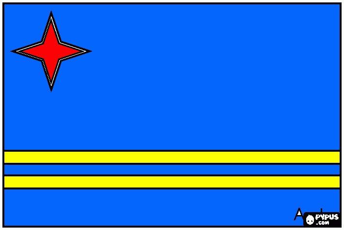 bandera de aruba para colorear