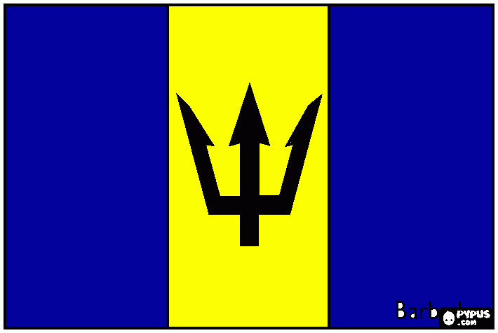 bandera de barbados para colorear