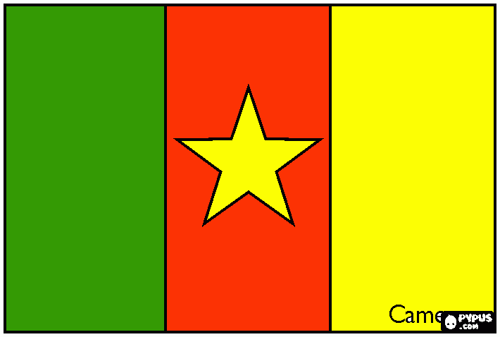 bandera de camerun para colorear