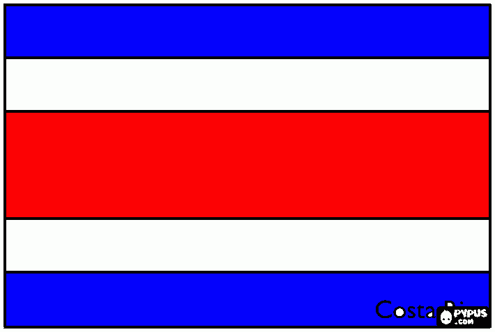 bandera de costa rica para colorear