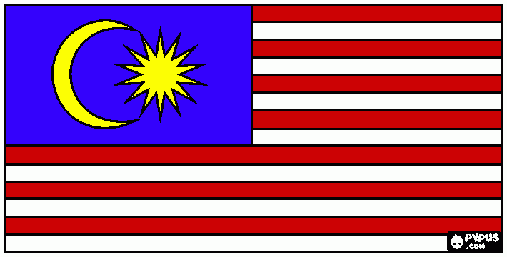 bandera de  malasia para colorear