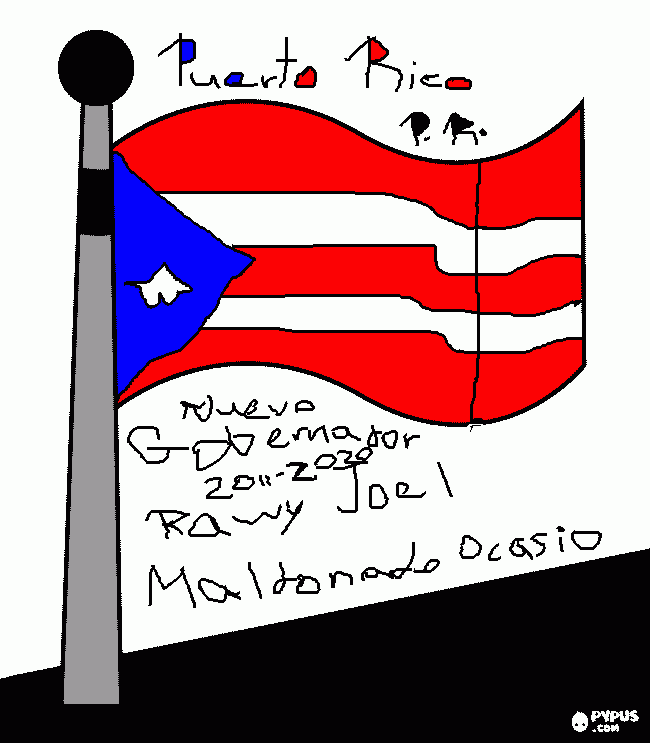 Bandera de P.R. para colorear