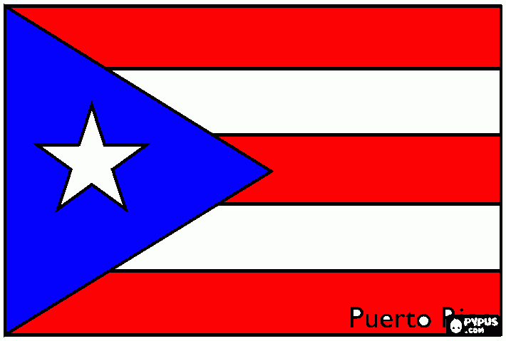 bandera de puerto rico para colorear