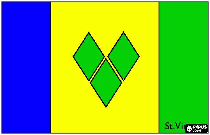 bandera de san vicente para colorear