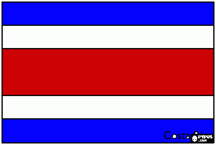 bandera dee costa rca para colorear