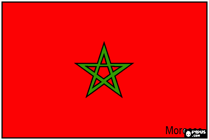 Bandera Marruec Para Colorear Bandera Marruec Para Imprimir