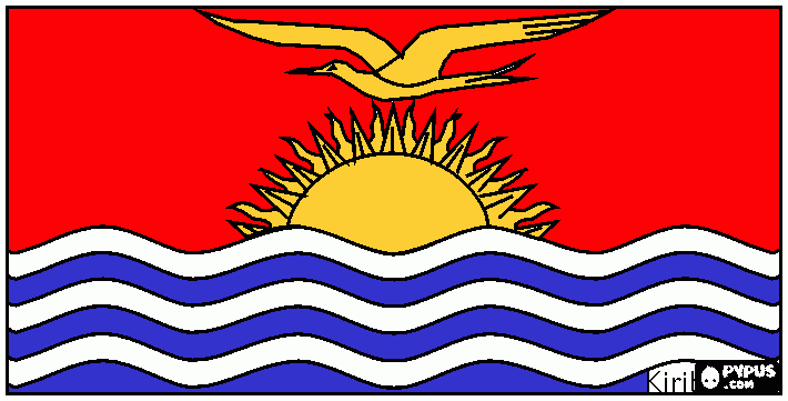 Bandera Pintada de Kiribati para colorear