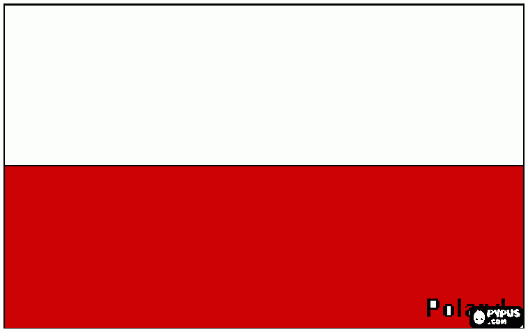Bandera Polonia para colorear