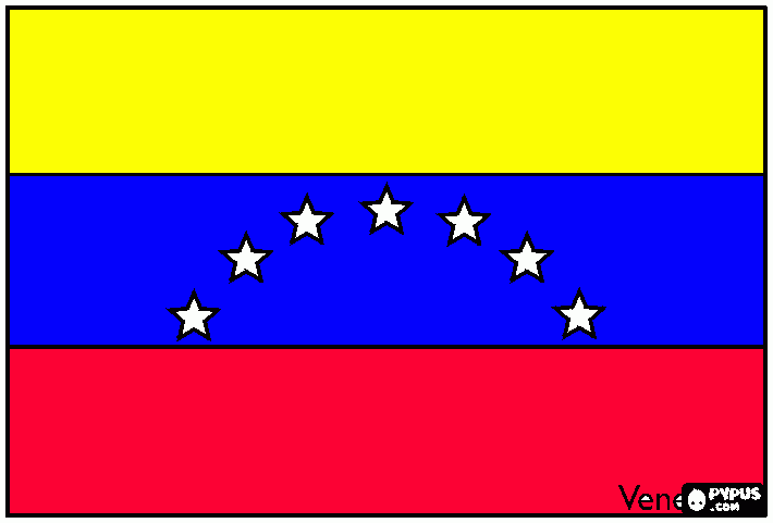 BANDERA VENEZOLANA para colorear