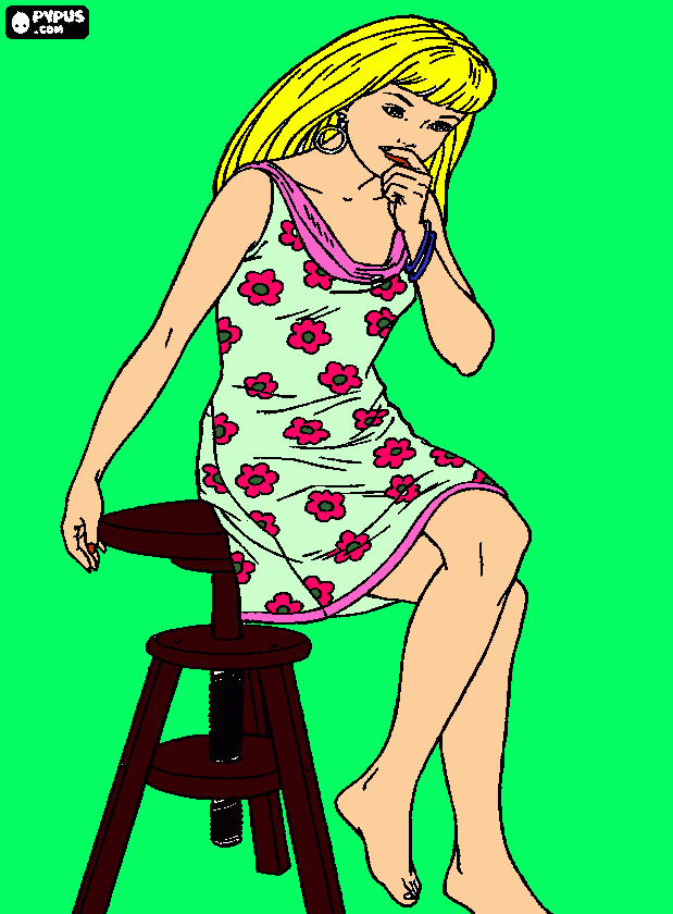 barbie pensando para colorear