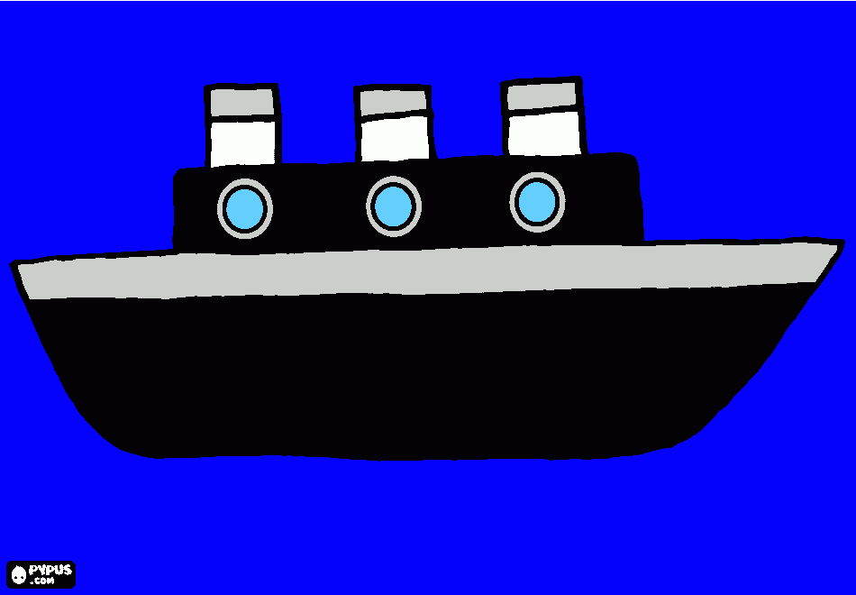 barco coloreado para colorear
