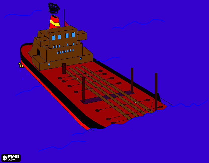 barco hundiendose para colorear