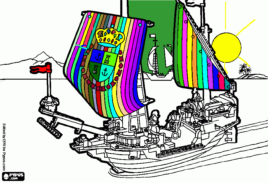 Barco ninjago para colorear