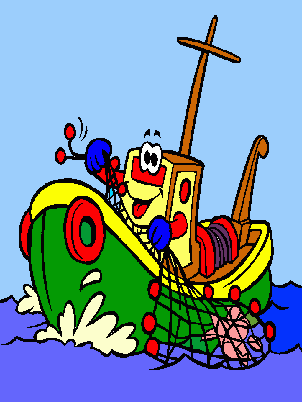 barco pesquero para colorear