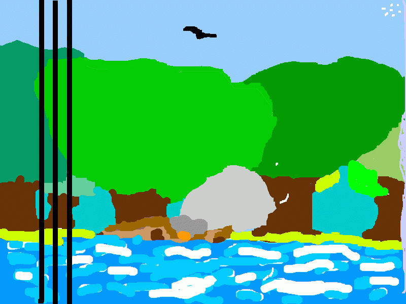 barco selvatic hundido en un bosque desconocido sin rescates para colorear