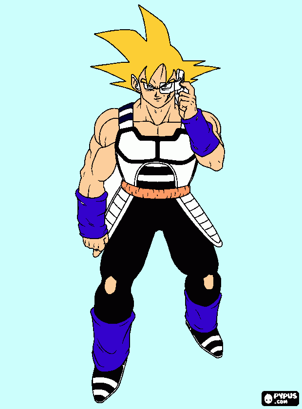 bardock ssj y armadur blanca y negra para colorear