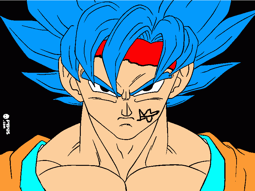 bardock ssjgodssj para colorear