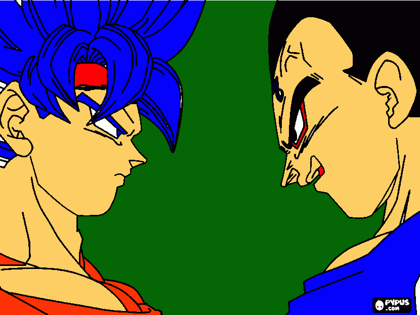 bardock vs rey vegeta para colorear
