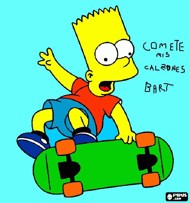 BART SIMPSON COMETE MIS CALZONES AY CARAMBA para colorear