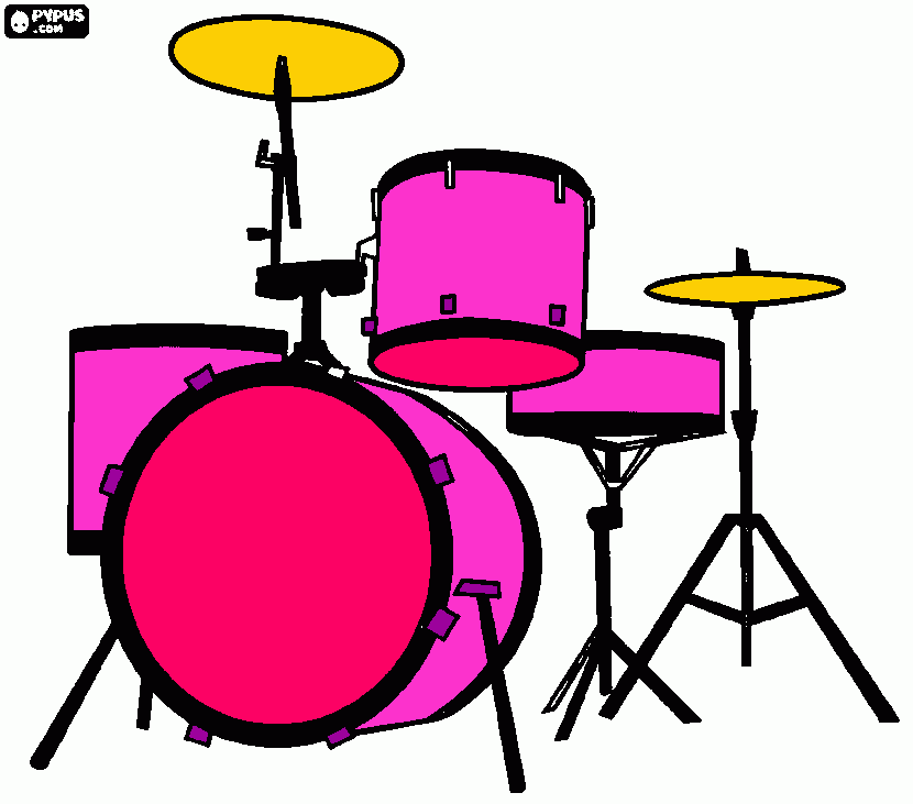 bateria musical para colorear